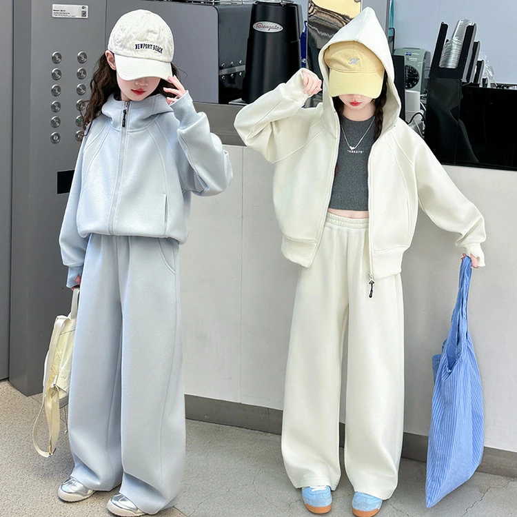 女童秋季套装2025新款6-12岁15岁中大儿童洋气休闲运动两件套秋装