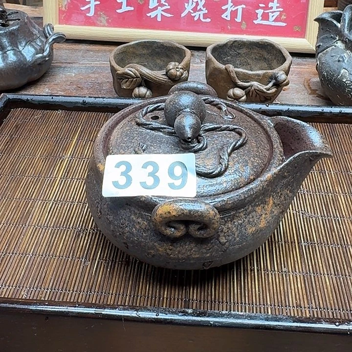 纯手工制作粗陶茶具