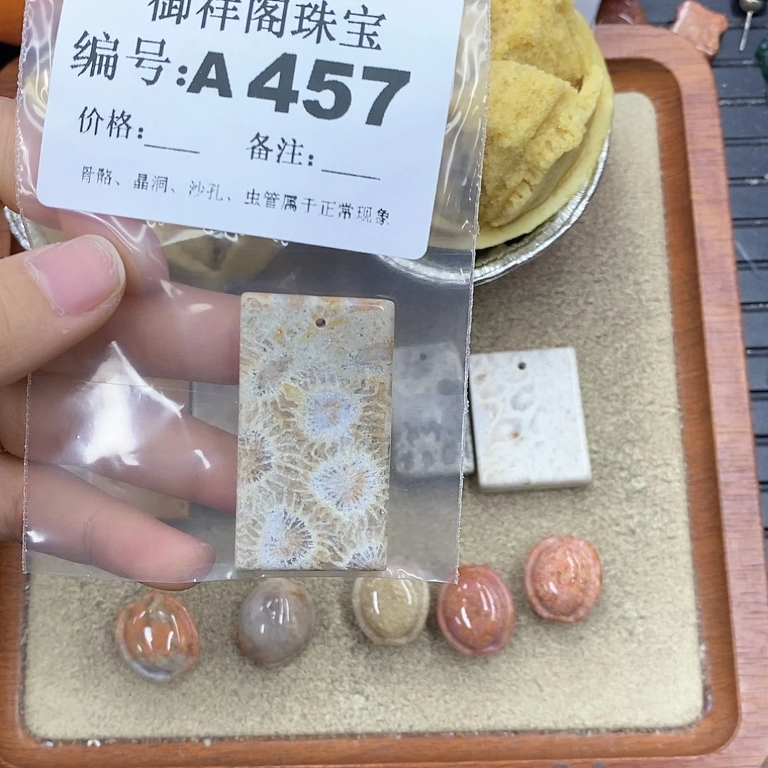 硅化珊瑚（珊瑚玉）颈饰未镶嵌靓*?