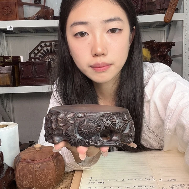 有机玻璃红木底座黑檀木