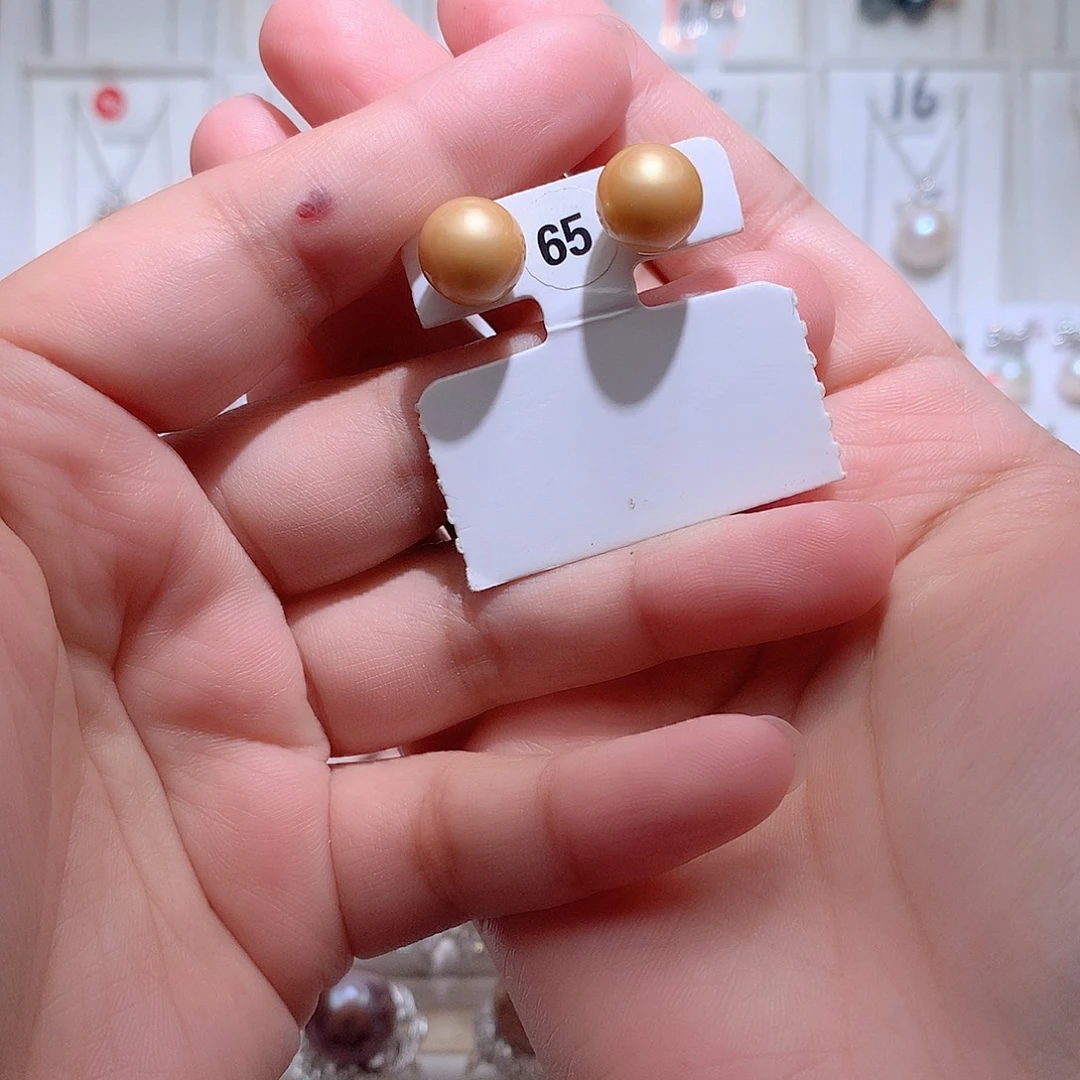 淡水珍珠耳饰银S925镶嵌CC10.3mm