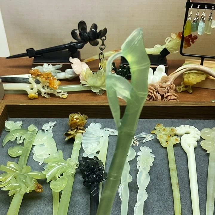 陈***3蛇纹石玉未镶嵌发饰