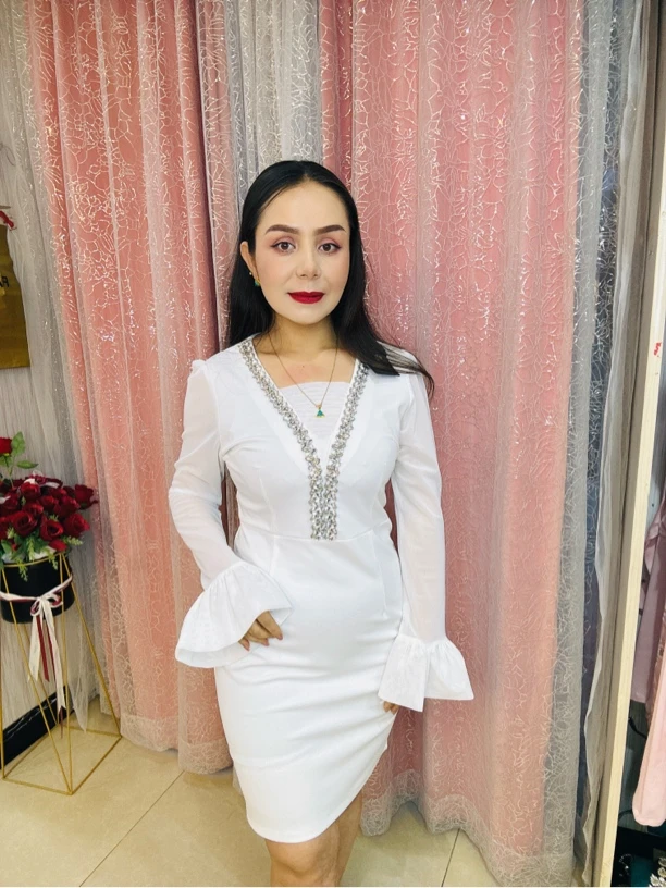 连衣裙收腰显瘦时尚春秋气质加绒V领韩版修身