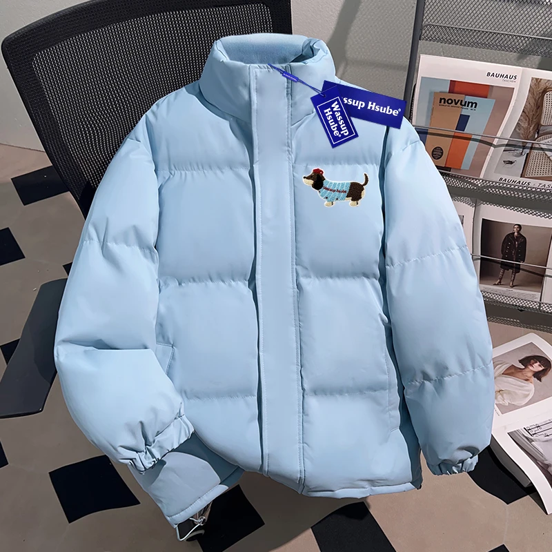 WASSUP HSUBE重磅美式潮流立领棉服外套青少年潮流百搭面包服上衣