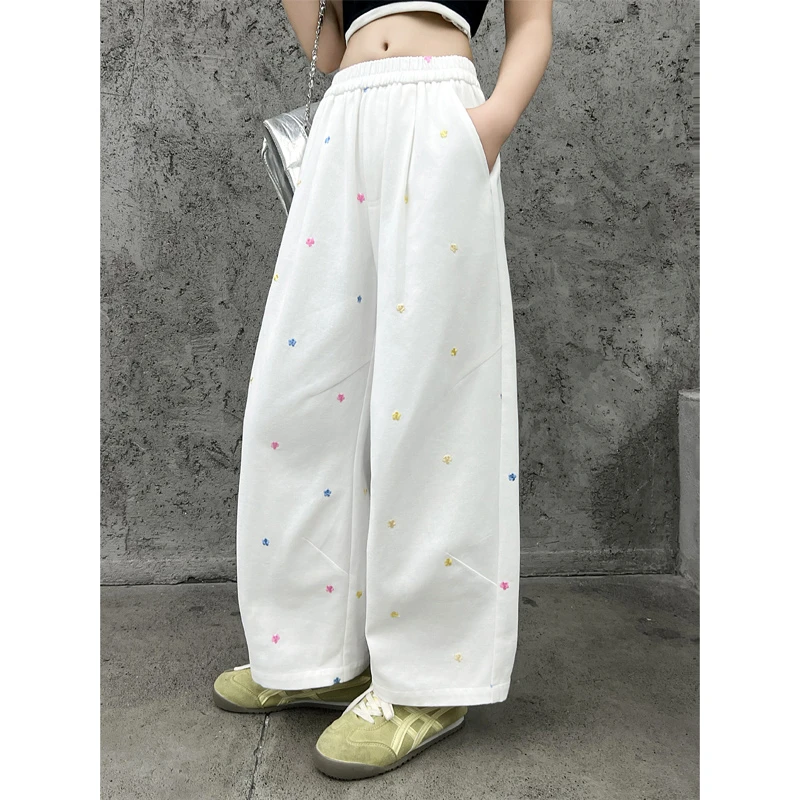 2080女童裤子儿童2025新款夏季爆款薄款中大童洋气阔腿九分休闲裤