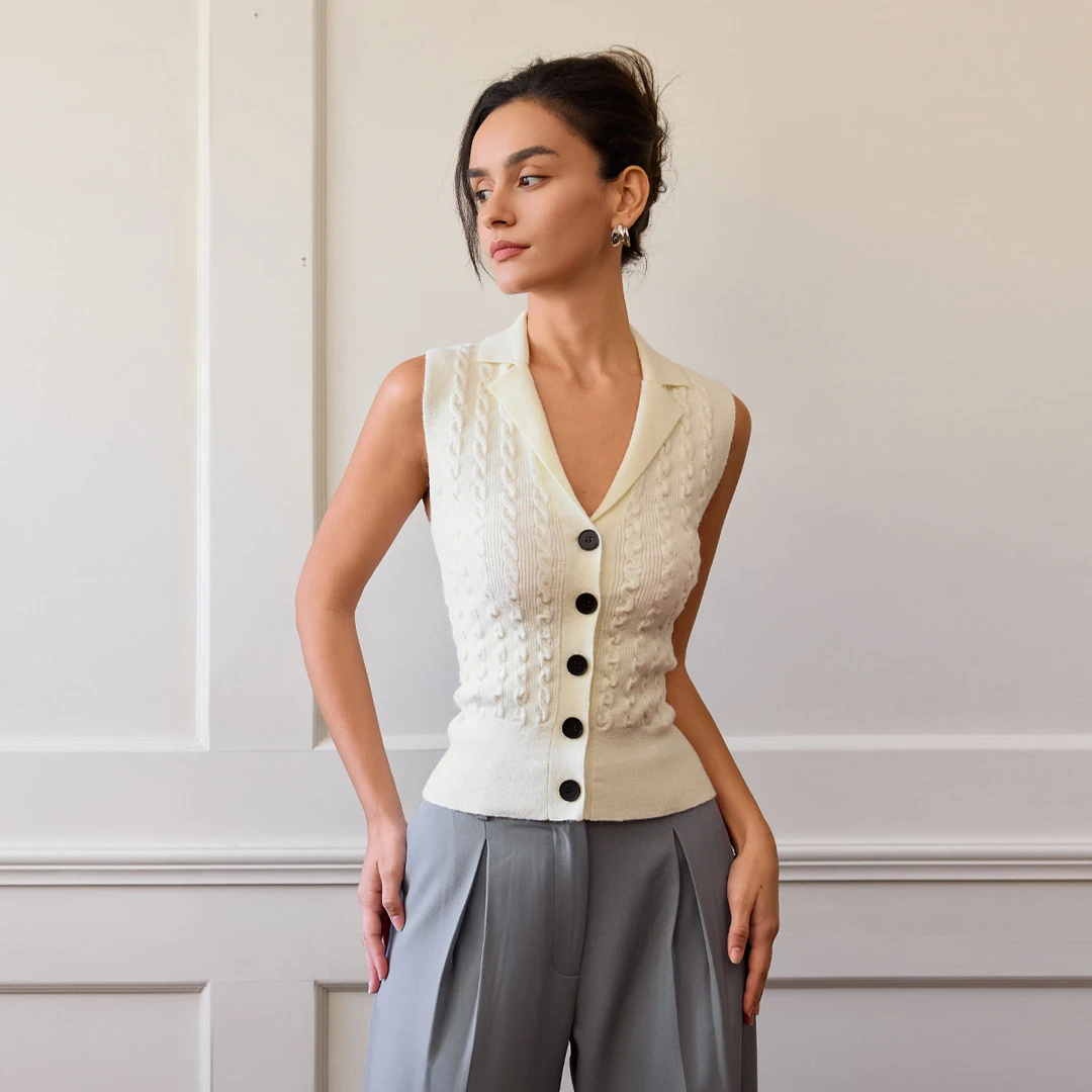 【楠哥专属】原创设计感毛织马甲开衫 SA4CM396