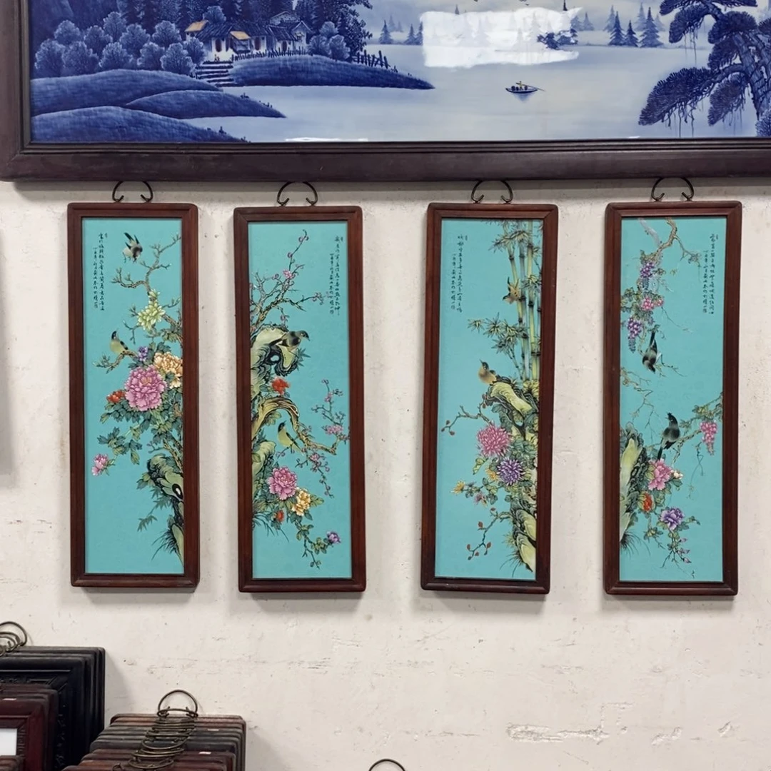 瓷片80*28*4景德镇瓷板画柴窑烧制