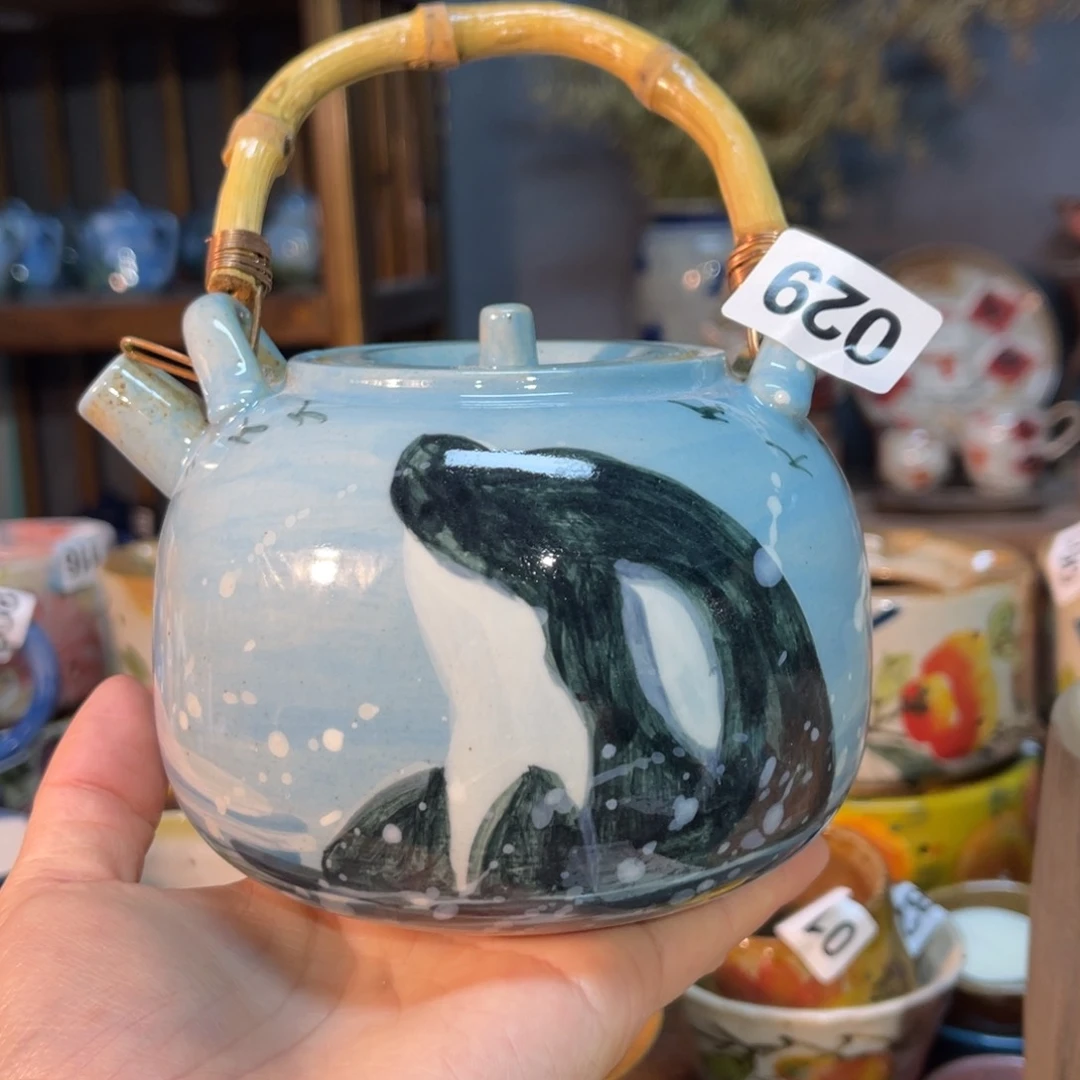 杯喵**贝素浅陶瓷手工手绘