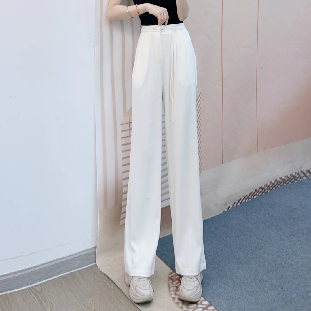 001中式国风盘扣庸赖风西裤设计感高腰垂感直筒裤33001/GJ