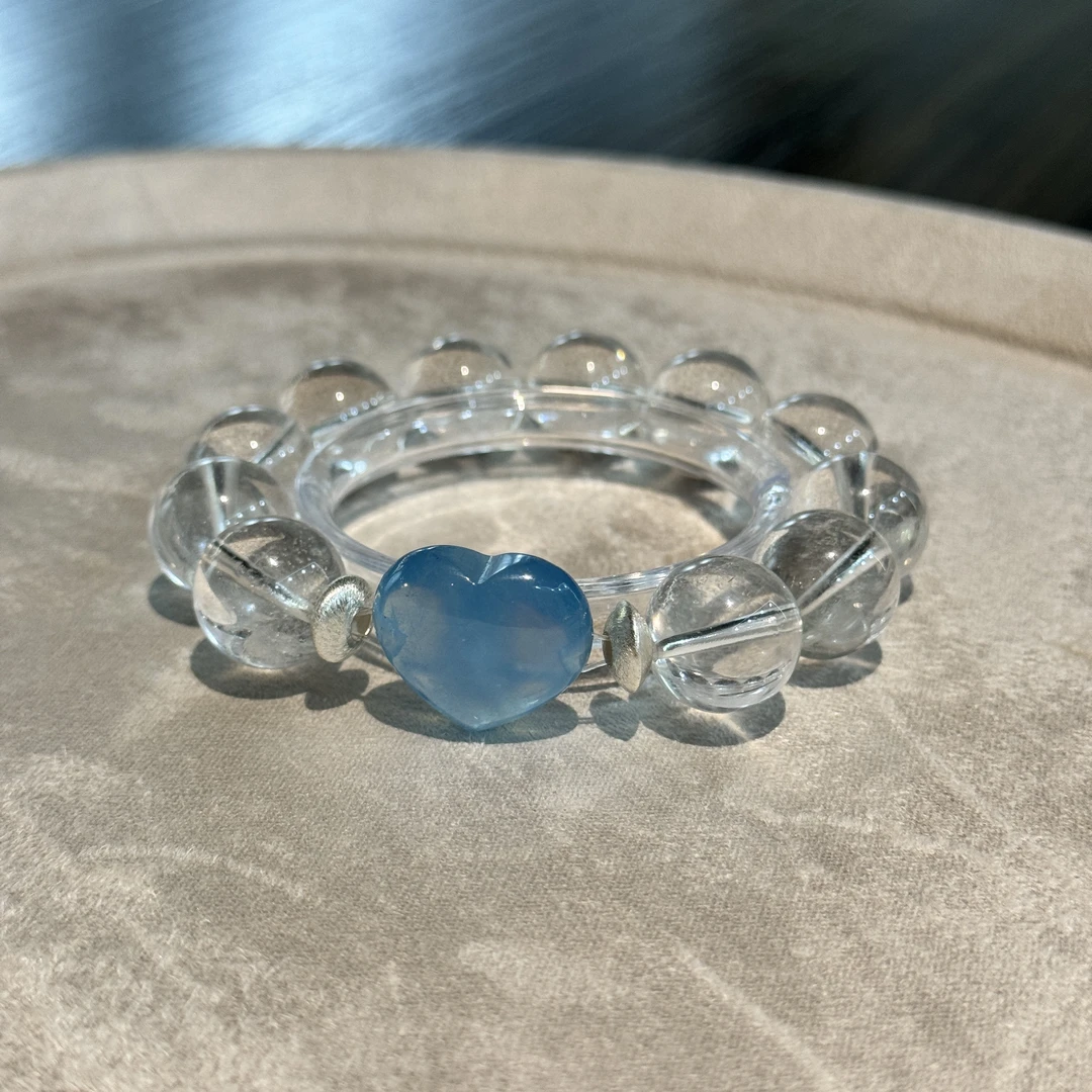 《水晶之王》天然白水晶搭配绿柱石家族圣蓝深蓝