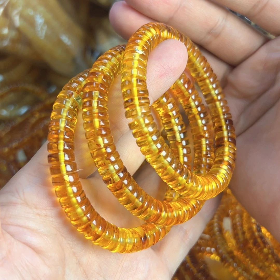 琥珀未镶嵌裸石花珀9mm多样发其一014