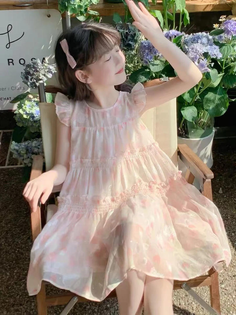 儿童夏季连衣裙中大童女童夏装裙新品洋气小女孩裙子甜美公主裙