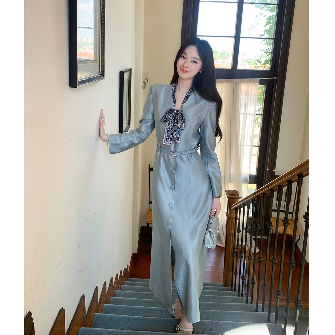 GERTCOREL2026新款春季法式减龄长裙今年流行爆款连衣裙风衣女