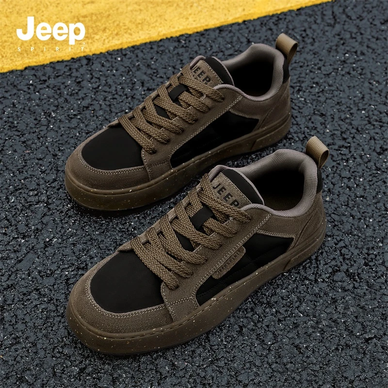 JEEPSPIRIT吉普男鞋时尚复古板鞋男士鞋子秋季耐磨时尚低帮休闲鞋