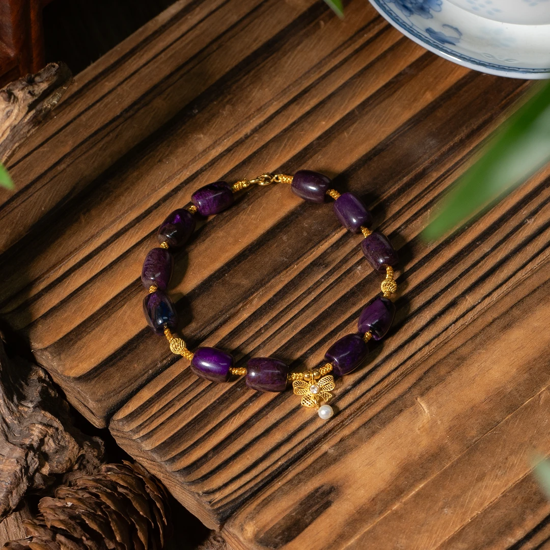 -月森丨18K金舒俱来桶珠手链/手围16/多样性发/P5791/25