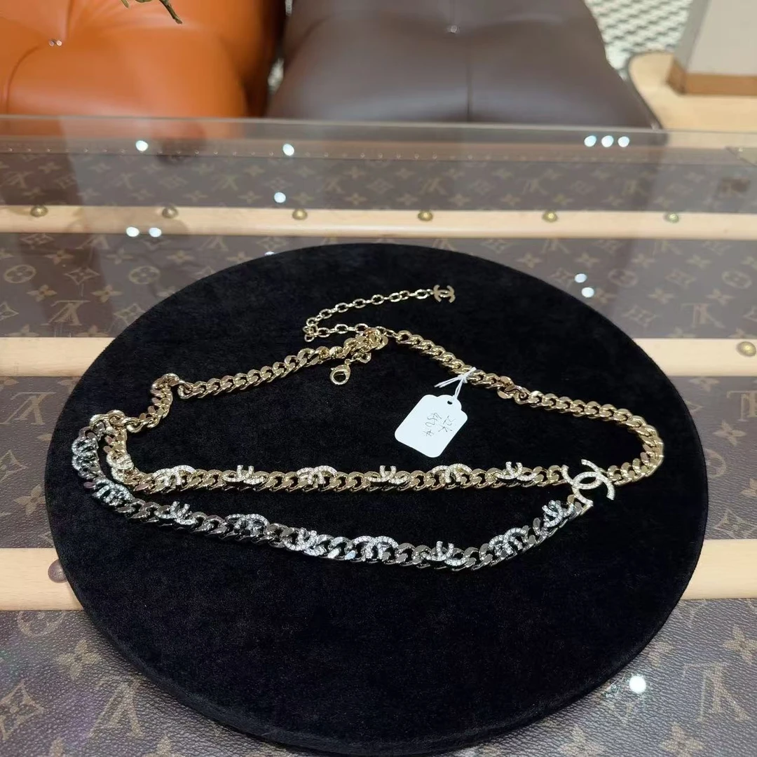 99新 Chanel/香奈儿 450 -22K 满钻双C logo 双层腰链