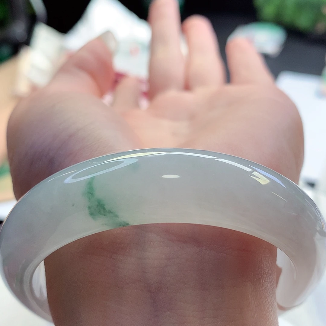 翡翠手镯未镶嵌天然翡翠57-58锦上添花 轮胎镯