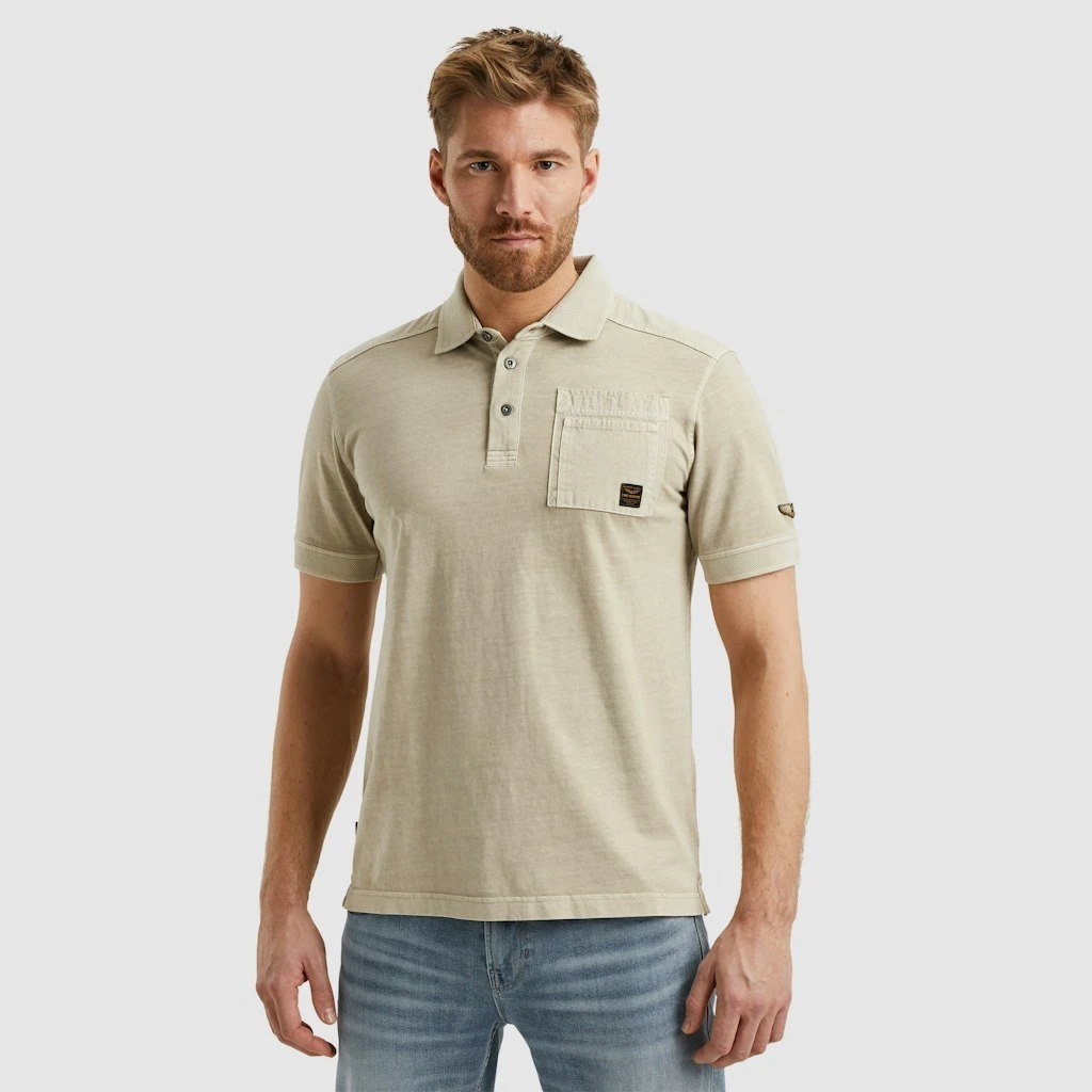 PME男士纯棉翻领上衣通勤水洗百搭工装休闲纯色刺绣短袖polo衫