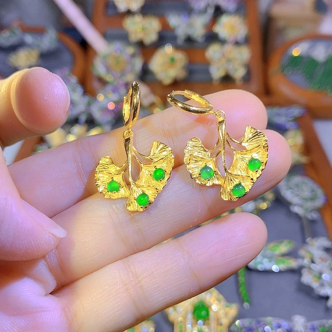 颈饰银S925镶嵌翡翠