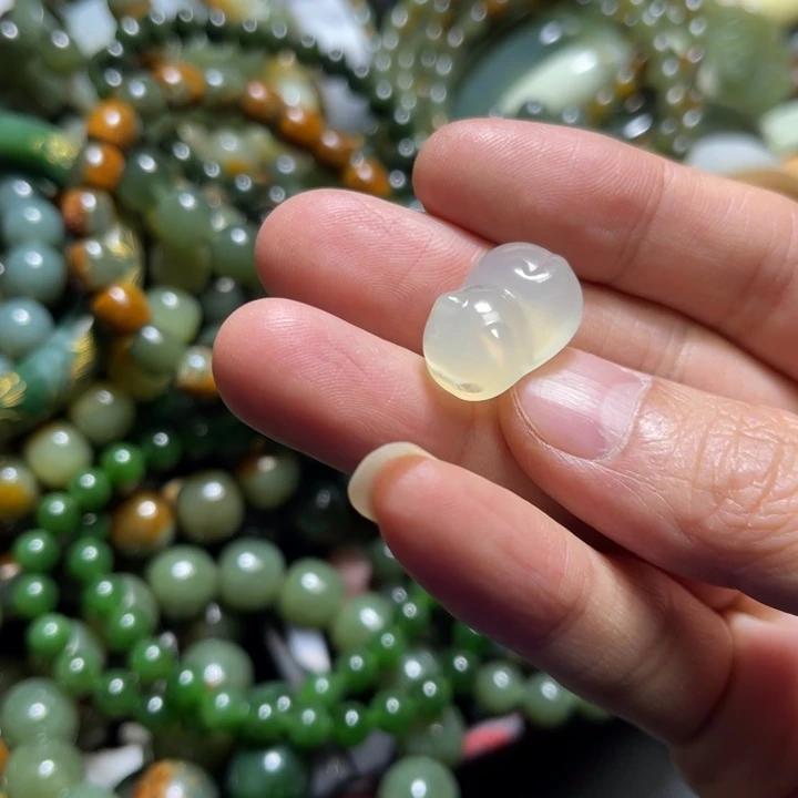 蛇纹石玉合金手链