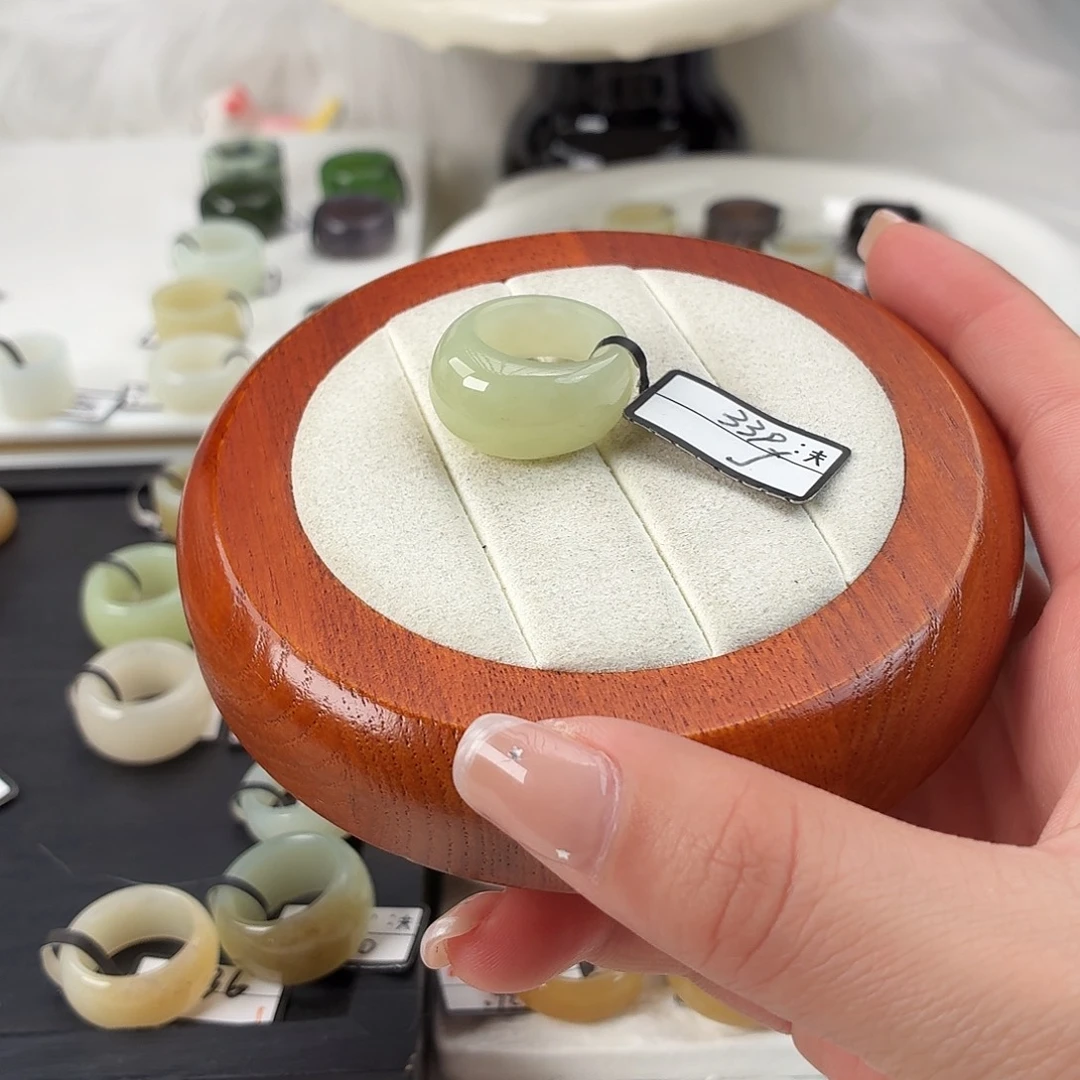 和田玉未镶嵌戒指Q57晴水馒头内径16.0