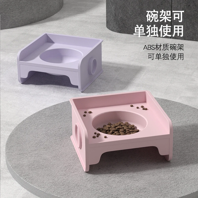 方形陶瓷猫碗可拼接高脚