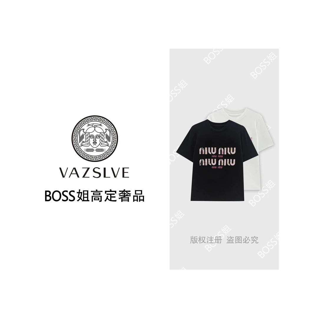 【VAZSLVE/原创设计】重工烫钻字母潮流休闲短袖T恤A6845