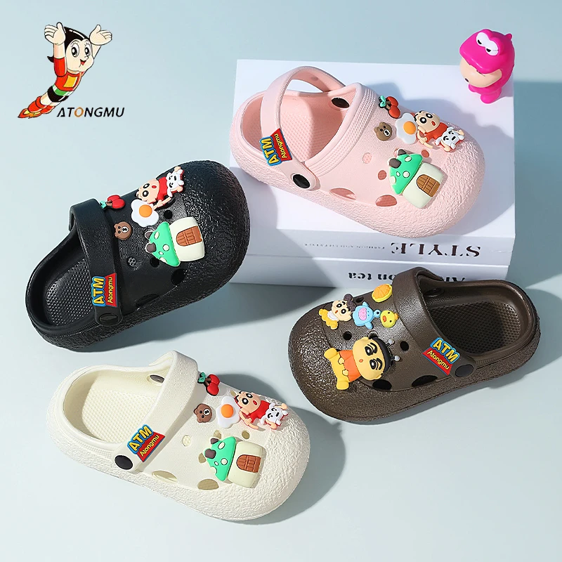 阿童木卡通风女包头夏季男童拖鞋洞洞鞋软底防滑外穿儿童儿童拖鞋