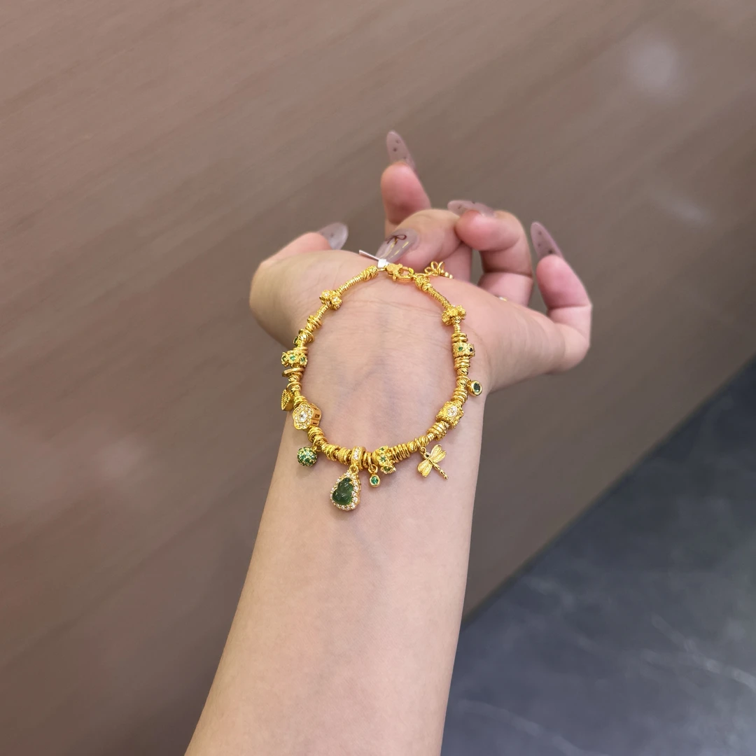 【菠萝珠宝】足金999 葫芦搭配蜻蜓 盘缠手链 金重：21.13克