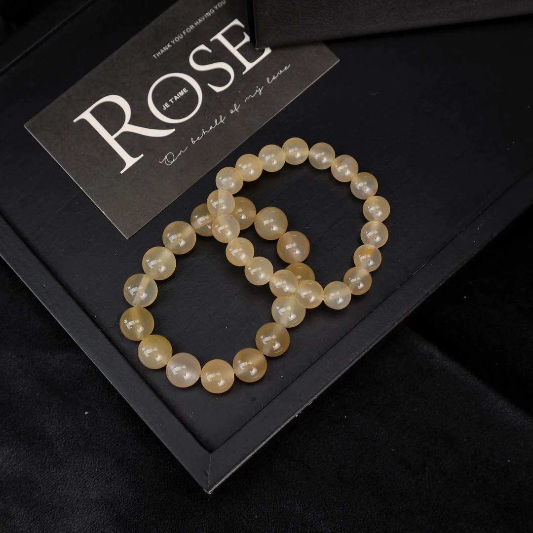 LZ3846-1天然玛瑙冰种蜂蜜水色满串手链