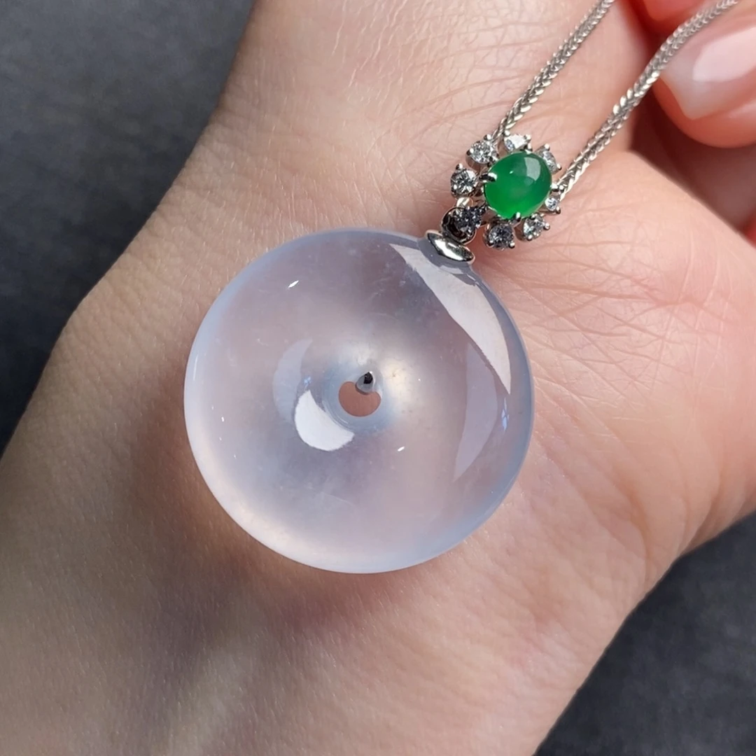 翡翠颈饰18K金镶嵌25.4-7.0