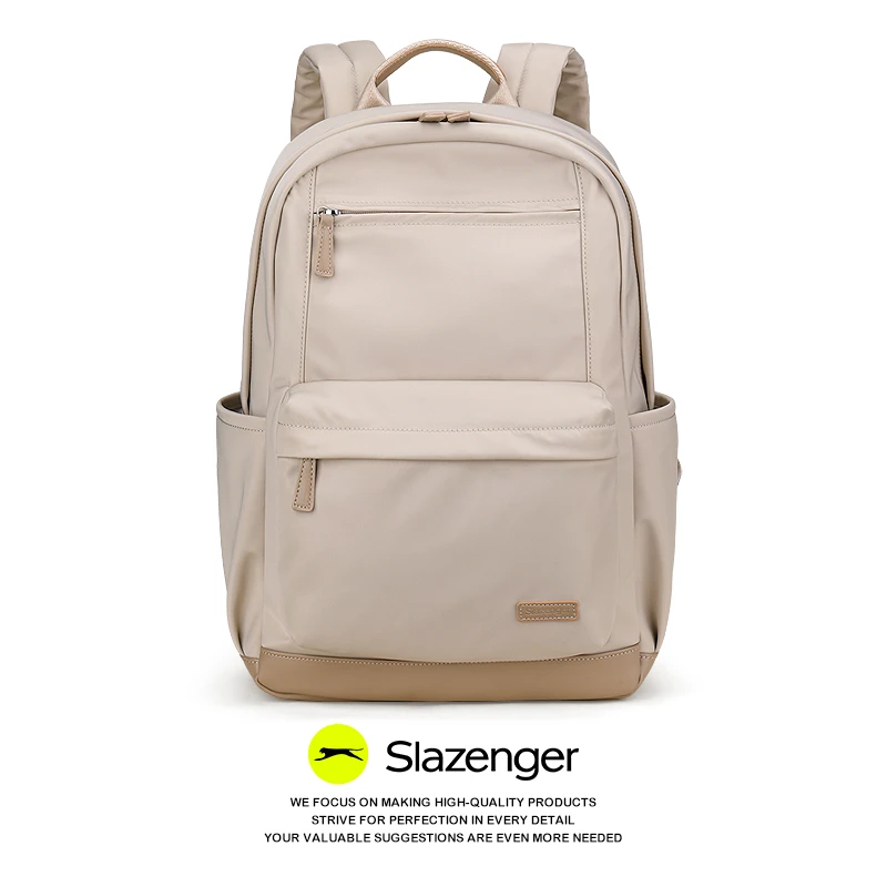 Slazenger/史莱辛格帆布双肩包女旅游轻便背包书包大容量高中生