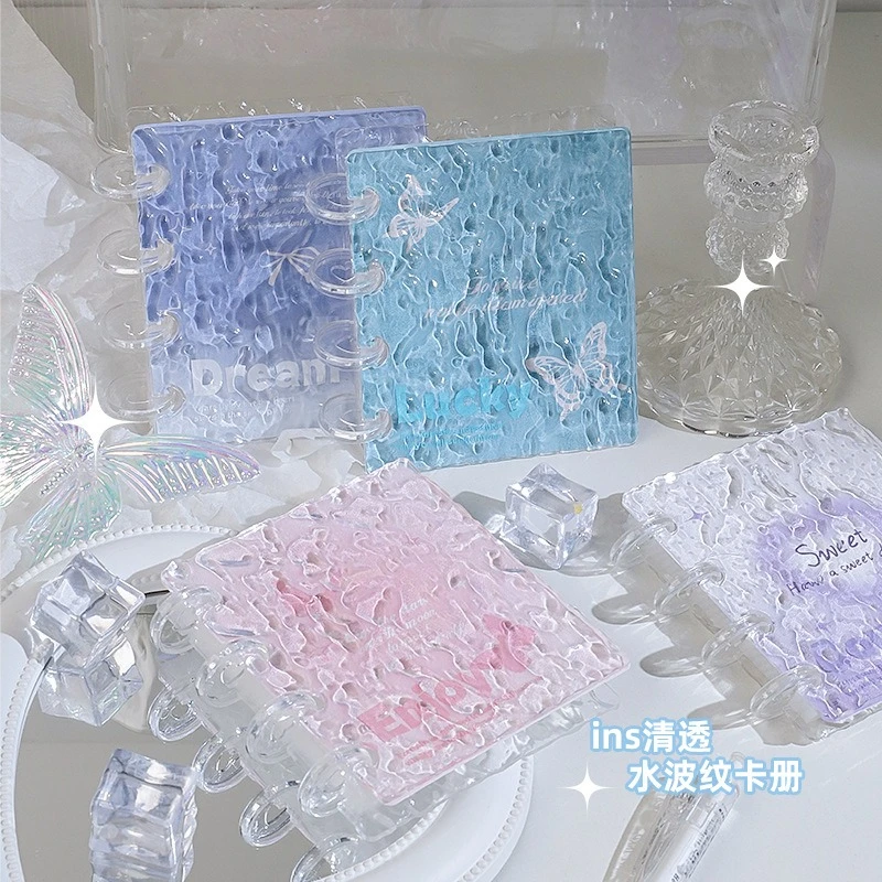 ins风水波纹一宫格卡册透明高颜值彩色小清新迷你3寸韩风小卡收纳