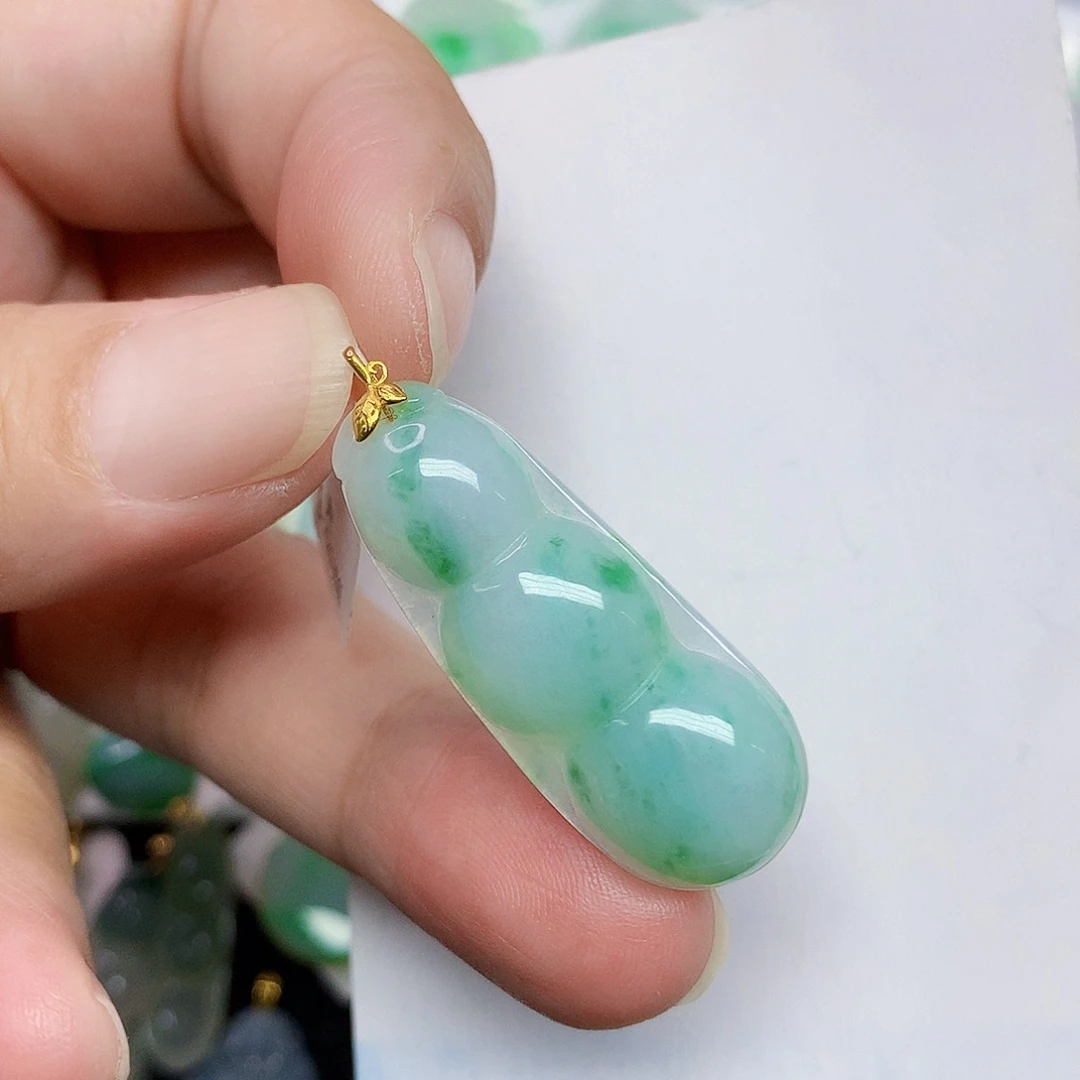 翡翠18K金镶嵌颈饰346788