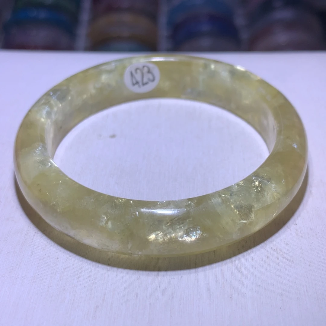 银S925镶嵌手镯水晶金祖母53.6圈423