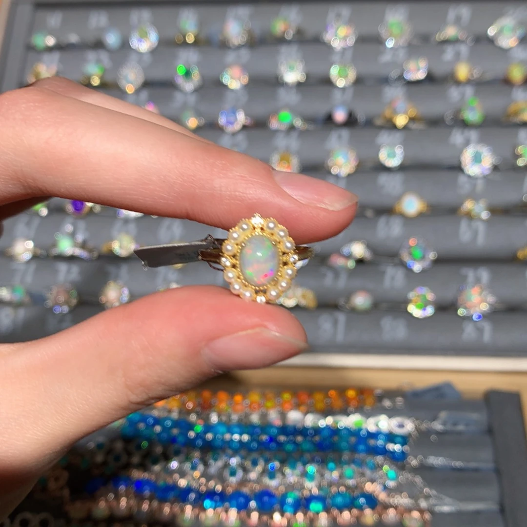 银S925镶嵌欧泊戒指t