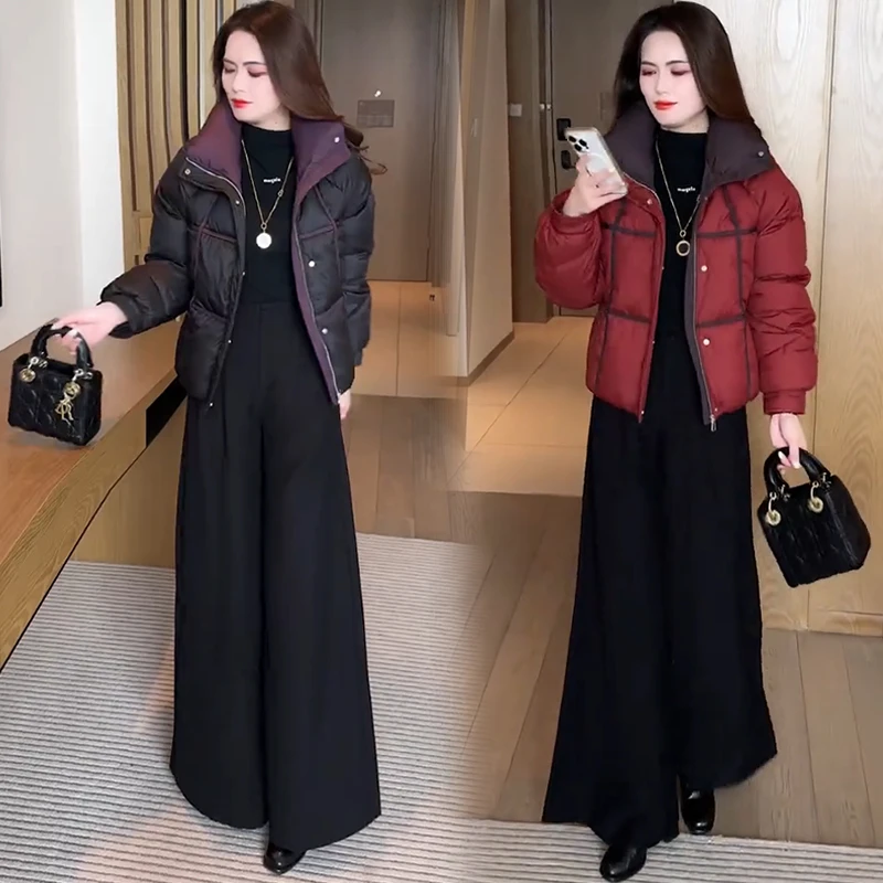 时尚短款棉服女2025冬季新款洋气小个子保暖面包服棉袄外套潮