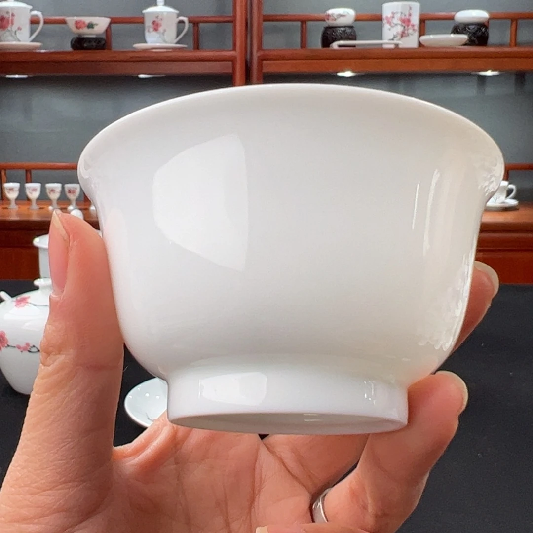 柴窑素胎撇口杯杯