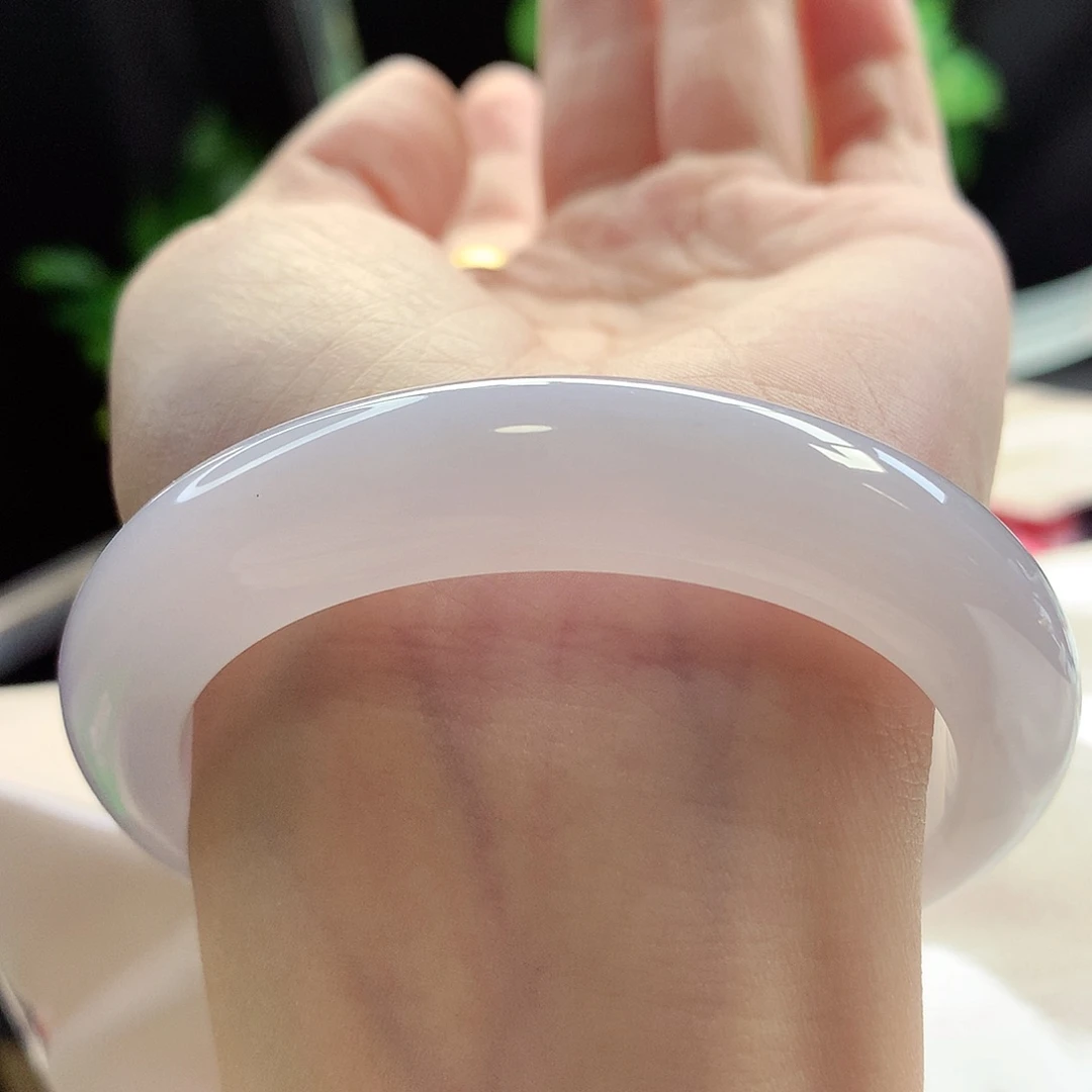 未镶嵌手镯翡翠54-55圈口粉冰白冰胶果冻底0毛孔0颗粒2号