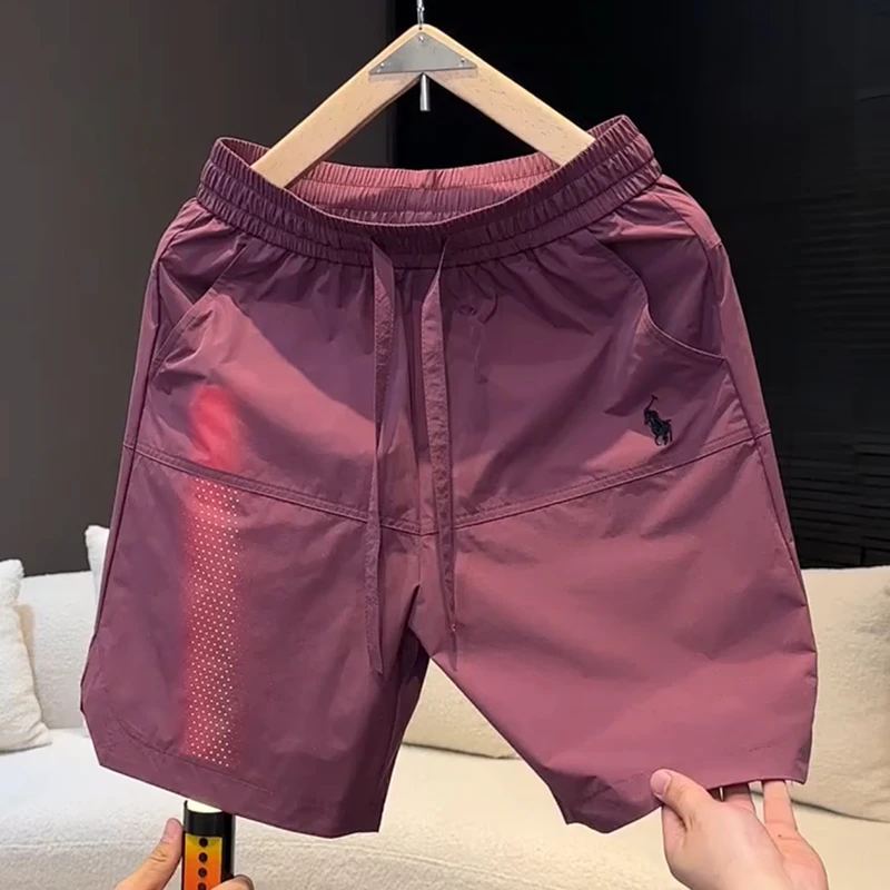 速干短裤男士冰丝夏季外穿薄款跑步运动五分裤男款2025新款沙滩裤
