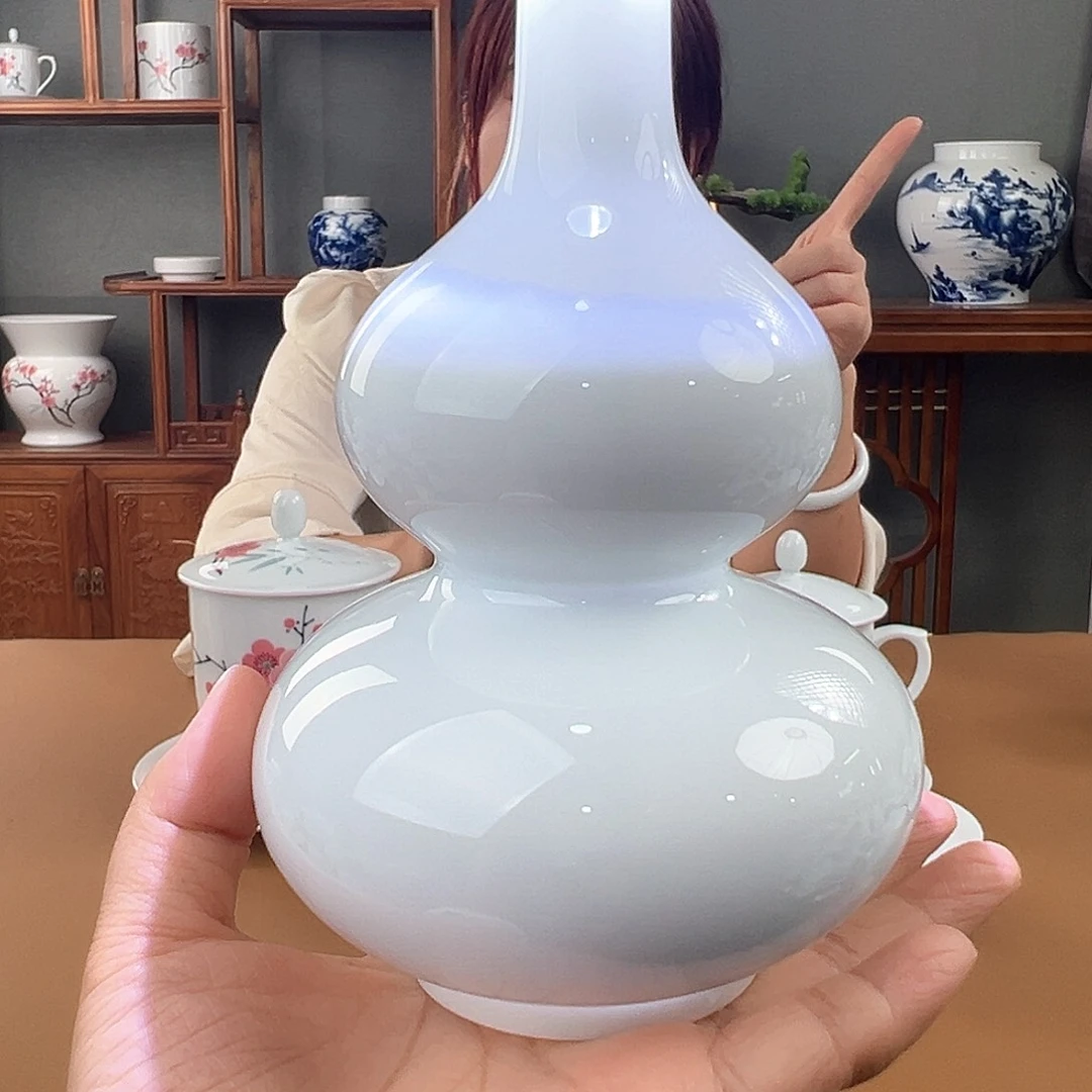 滑石子素胎葫芦瓶 微瑕