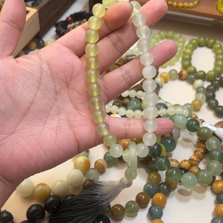 蛇纹石玉未镶嵌手链卡10
