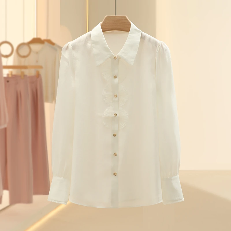 【KA】气质浪漫洋气精致百搭衬衫2025春季新款七号铺撤柜女装