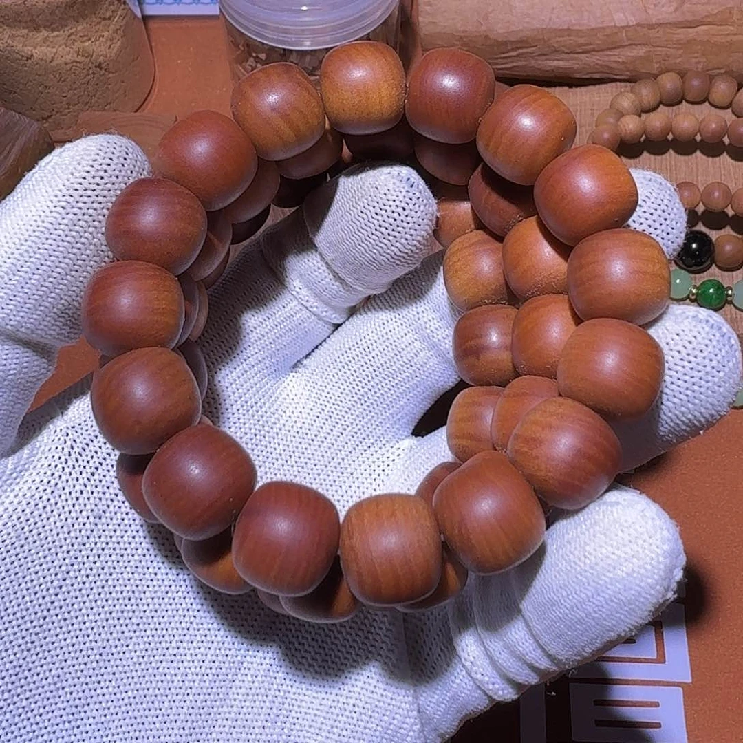 檀香木1314×16颗高品黑肉横纹沉水焦糖香带奶甜