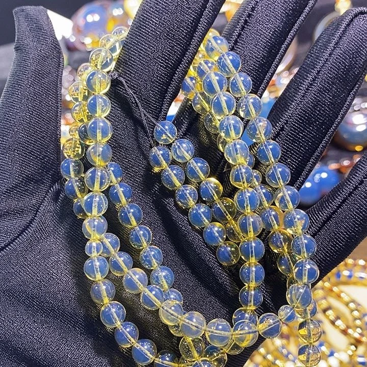 蓝珀未镶嵌珠宝奇石墨西哥蓝珀佛珠6