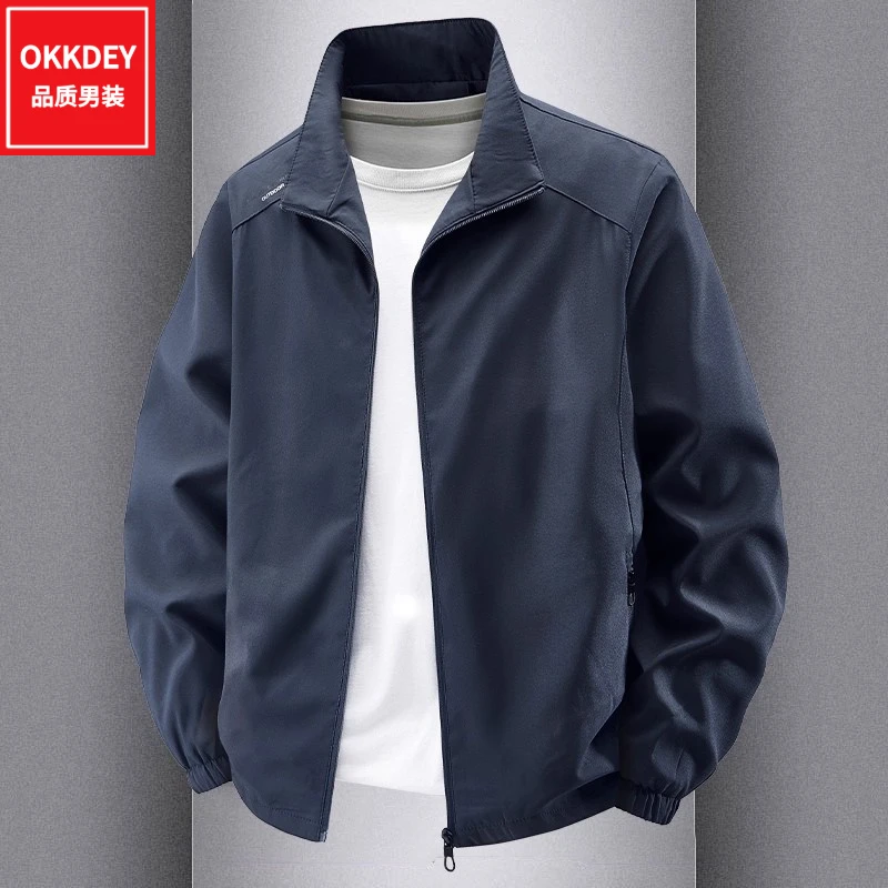 春秋新款男士户外立领夹克潮牌百搭外套防风衣服痞帅慵懒风男装