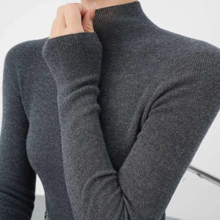 正品撤柜一线成衣羊毛衫半高领针织衫毛衣秋冬新款长袖打底上衣