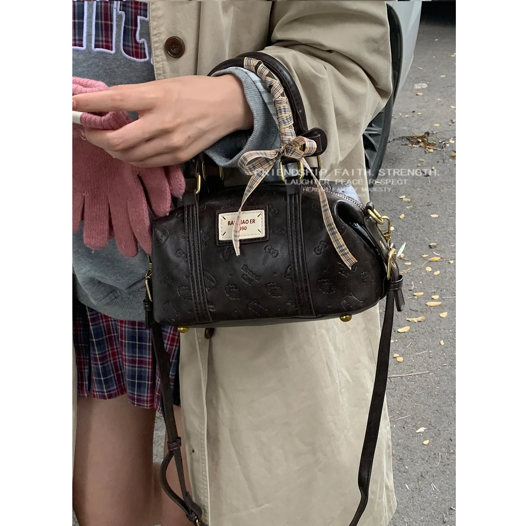 手提包包女款爆款2025新款秋冬复古时尚波士顿包百搭通勤斜挎包