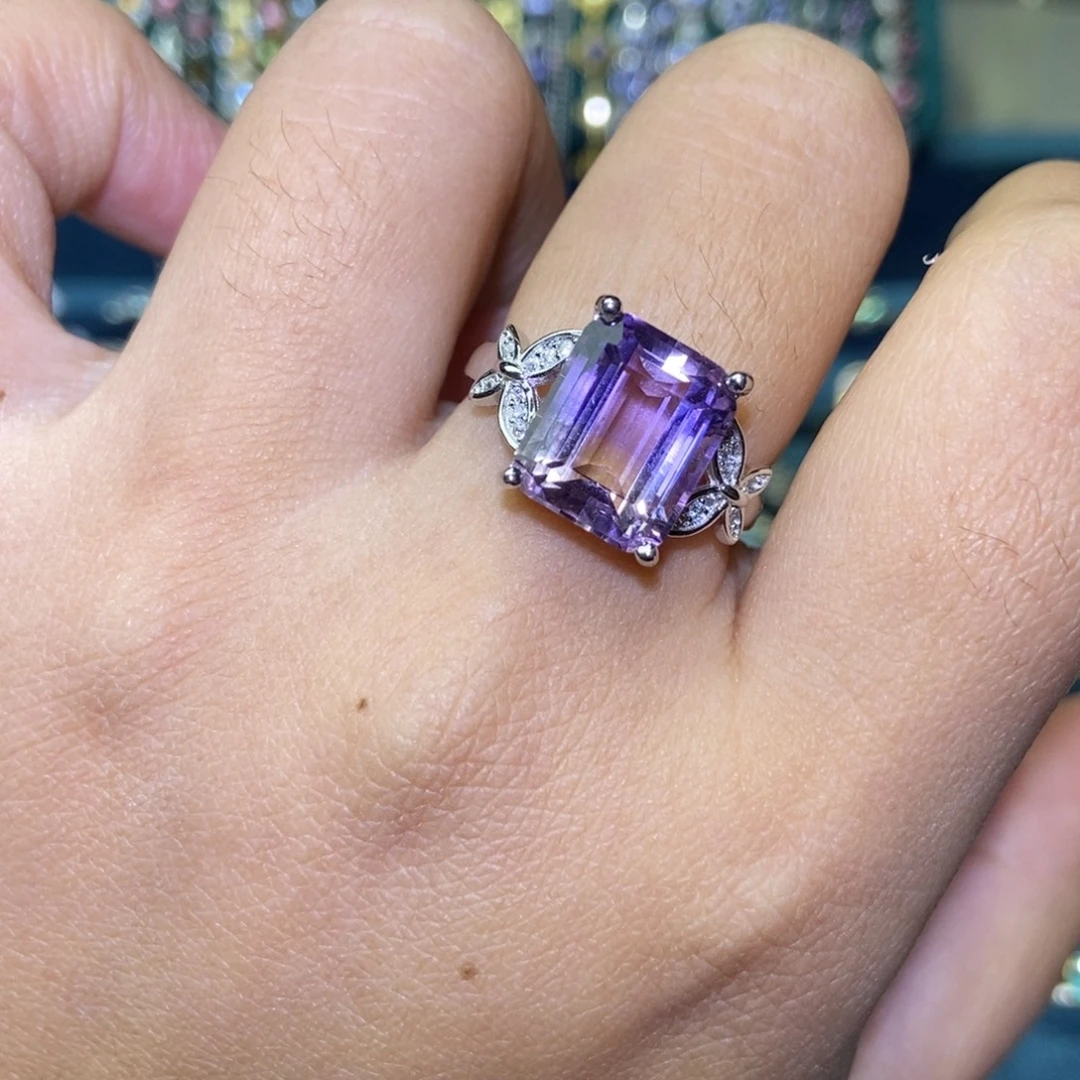 银S925镶嵌紫晶戒指