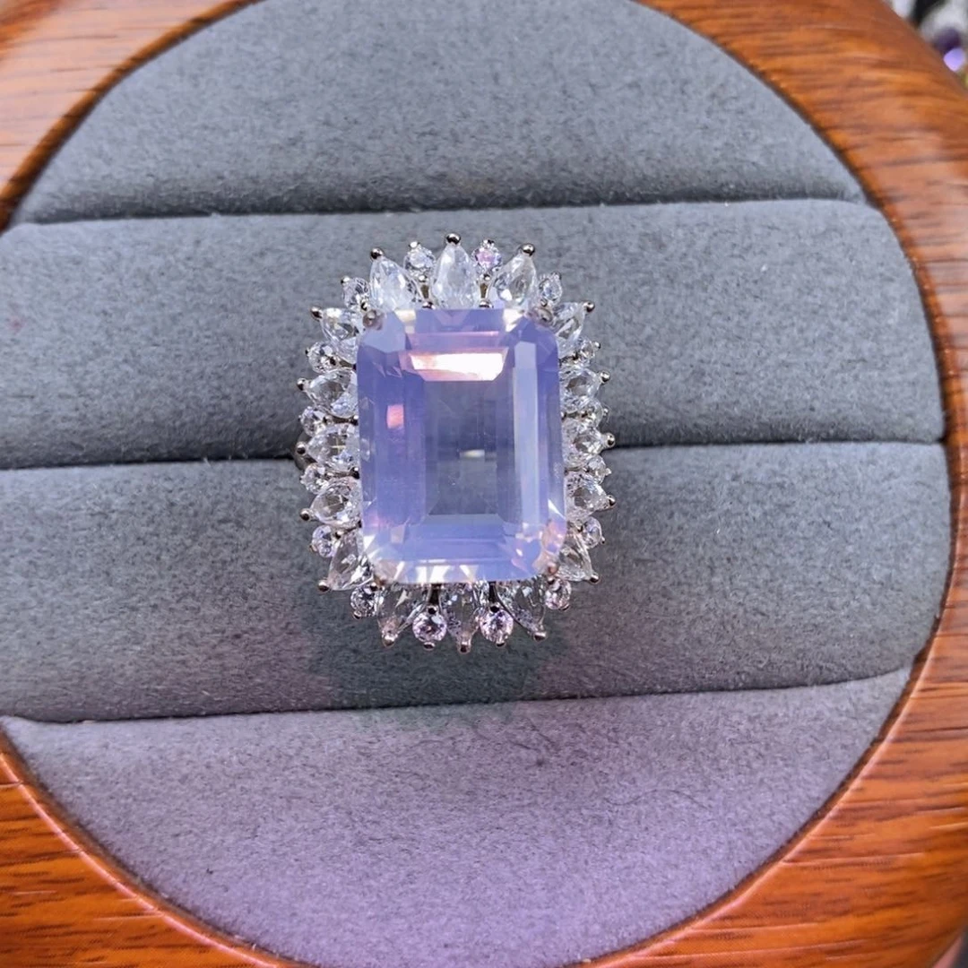 紫晶戒指银S925镶嵌薰衣草